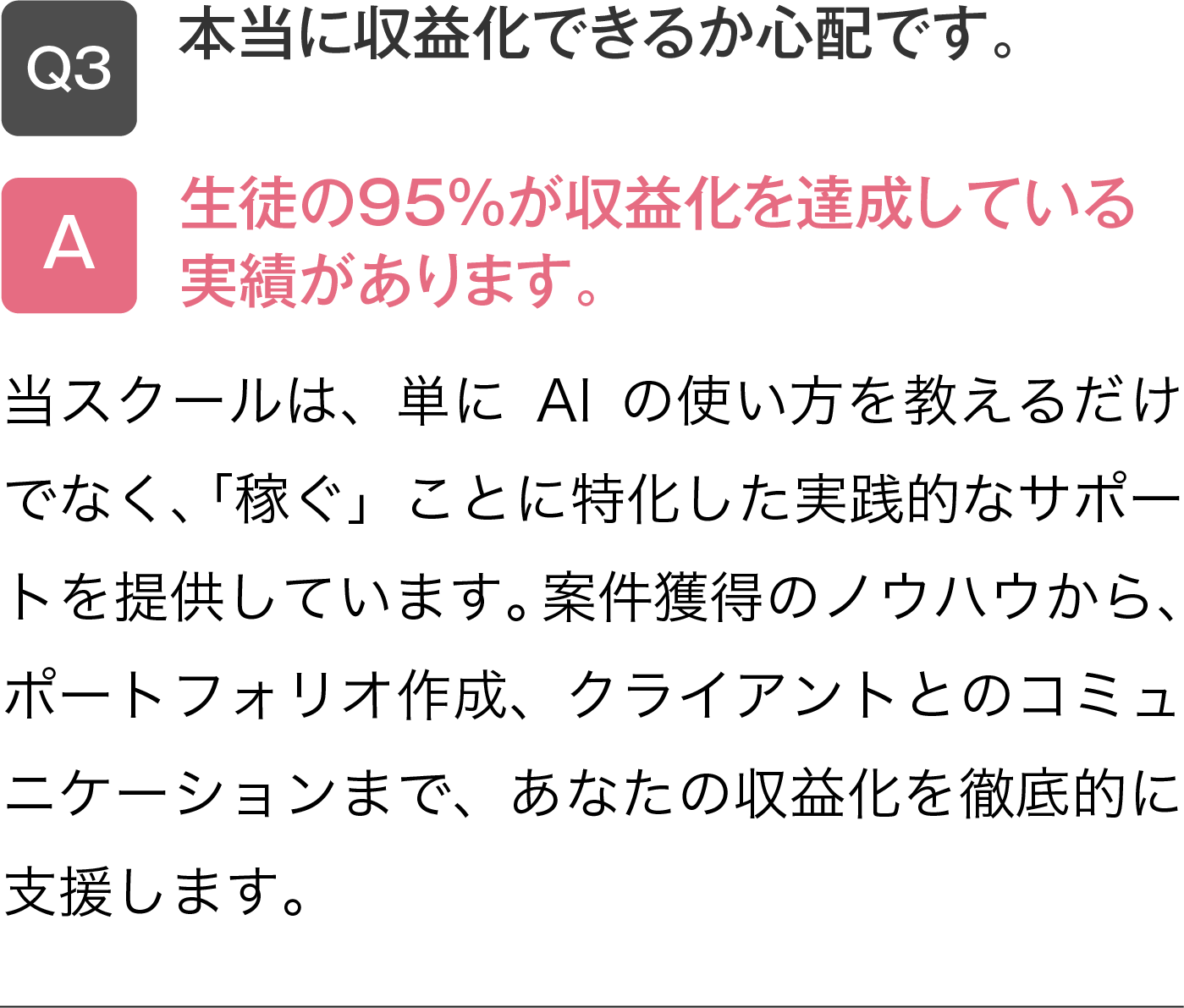 本当に収益化できるか心配です。